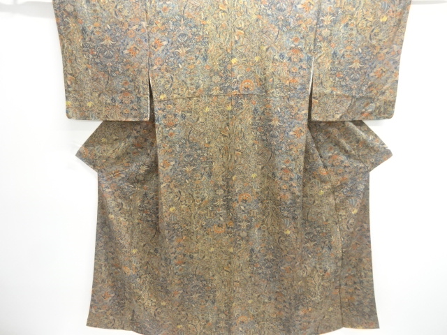 JAPANESE KIMONO / KOMON / CHIRIMEN / FLOWER SARASA 